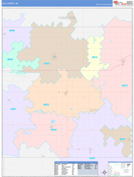 Clay County, NE Wall Map Color Cast Style