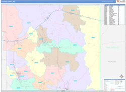 Cochise County, AZ Wall Map Color Cast Style