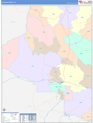 Coconino County, AZ Wall Map Color Cast Style