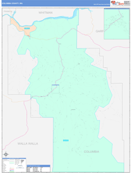 Columbia County, WA Wall Map Color Cast Style