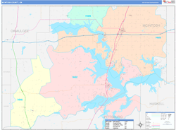 McIntosh County, OK Wall Map Color Cast Style