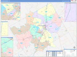 McLennan County, TX Wall Map Color Cast Style