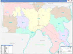 Meigs County, OH Wall Map Color Cast Style