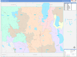 Modoc County, CA Wall Map Color Cast Style