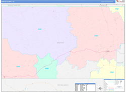 Moffat County, CO Wall Map Color Cast Style