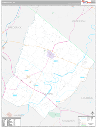 Clarke County, VA Wall Map Premium Style