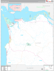 Clatsop County, OR Wall Map Premium Style