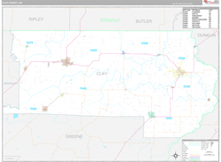 Clay County, AR Wall Map Premium Style