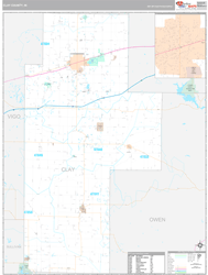Clay County, IN Wall Map Premium Style