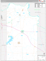 Clay County, TX Wall Map Premium Style