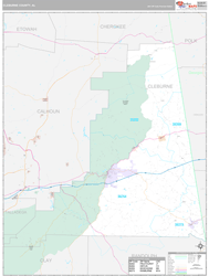 Cleburne County, AL Wall Map Premium Style