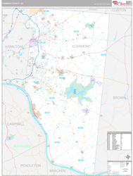 Clermont County, OH Wall Map Premium Style