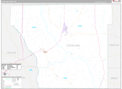 Cleveland County, AR Wall Map Premium Style