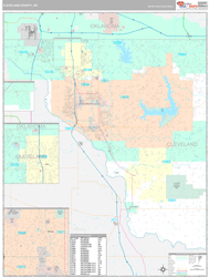 Cleveland County, OK Wall Map Premium Style