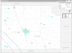 Clinton County, IN Wall Map Premium Style