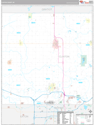 Clinton County, MI Wall Map Premium Style