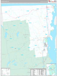 Clinton County, NY Wall Map Premium Style