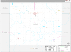 Cloud County, KS Wall Map Premium Style