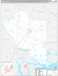Colleton County, SC Wall Map Premium Style