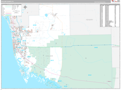 Collier County, FL Wall Map Premium Style