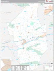 Columbia County, PA Wall Map Premium Style