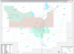 Comanche County, OK Wall Map Premium Style