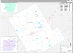 Comanche County, TX Wall Map Premium Style