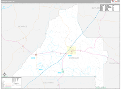 Conecuh County, AL Wall Map Premium Style
