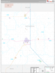 McPherson County, KS Wall Map Premium Style