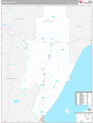 Menominee County, MI Wall Map Premium Style