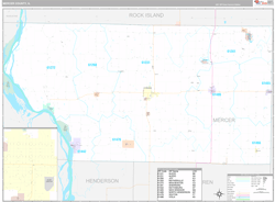 Mercer County, IL Wall Map Premium Style