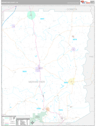 Meriwether County, GA Wall Map Premium Style