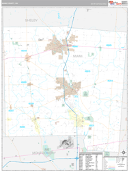 Miami County, OH Wall Map Premium Style