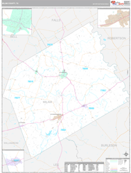 Milam County, TX Wall Map Premium Style