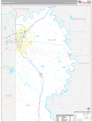 Miller County, AR Wall Map Premium Style