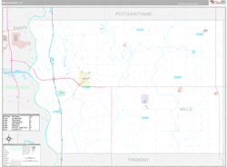 Mills County, IA Wall Map Premium Style