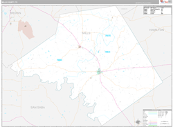 Mills County, TX Wall Map Premium Style