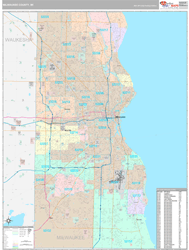 Milwaukee County, WI Wall Map Premium Style