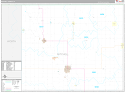 Mitchell County, IA Wall Map Premium Style