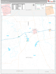 Mitchell County, TX Wall Map Premium Style