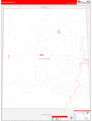 Cochran County, TX Wall Map Red Line Style