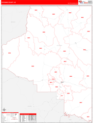 Coconino County, AZ Wall Map Red Line Style