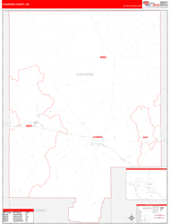 Converse County, WY Wall Map Red Line Style