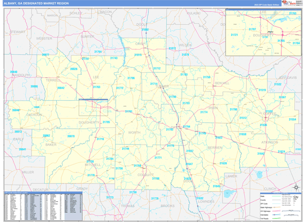Albany DMR, GA Wall Map