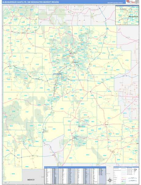 Albuquerque-Santa Fe DMR, NM Wall Map