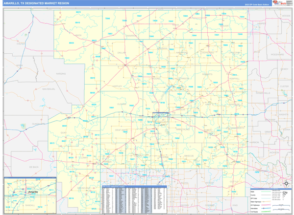 Amarillo DMR, TX Wall Map