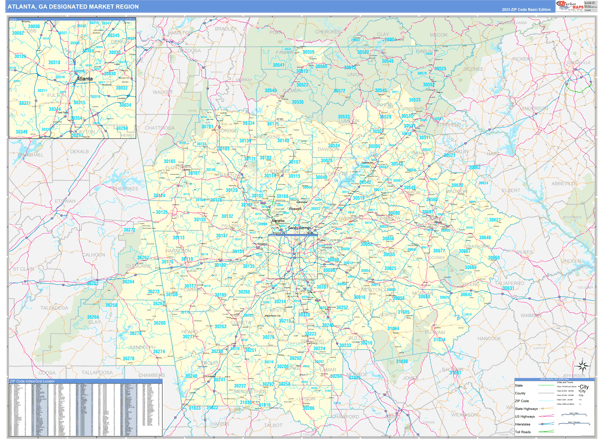 Atlanta DMR, GA Wall Map