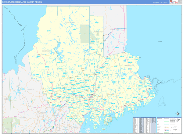 Bangor DMR, ME Wall Map