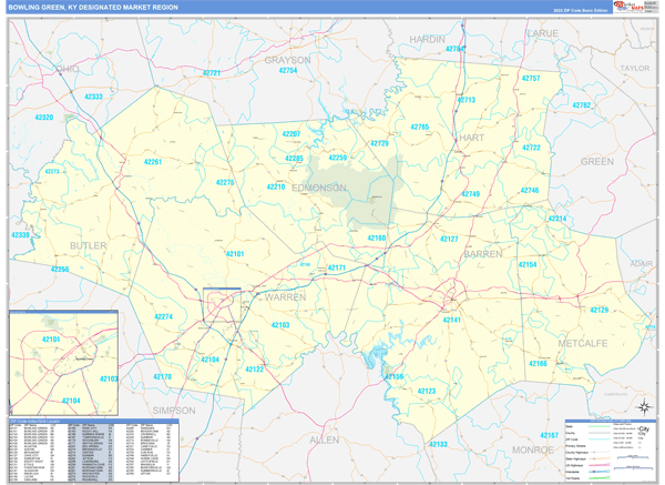 Bowling Green DMR, KY Wall Map