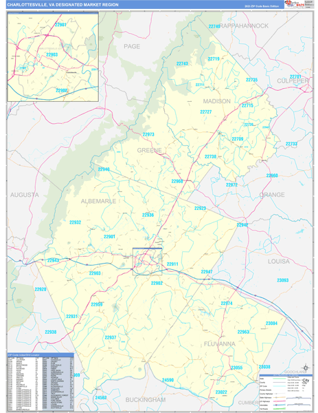 Charlottesville DMR, VA Wall Map